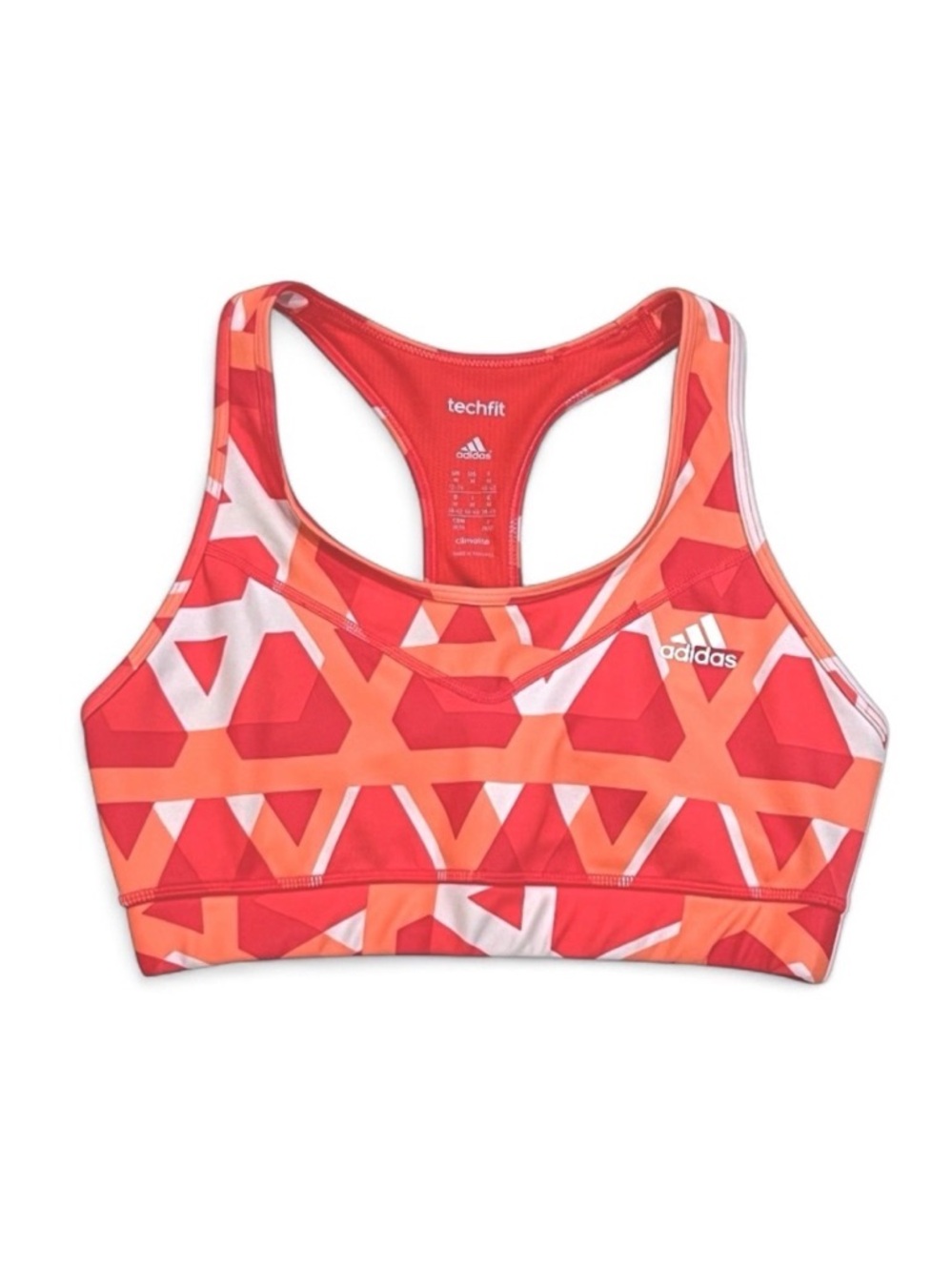 Adidas Coral Climalite Techfit Athletic Bra Size Medium